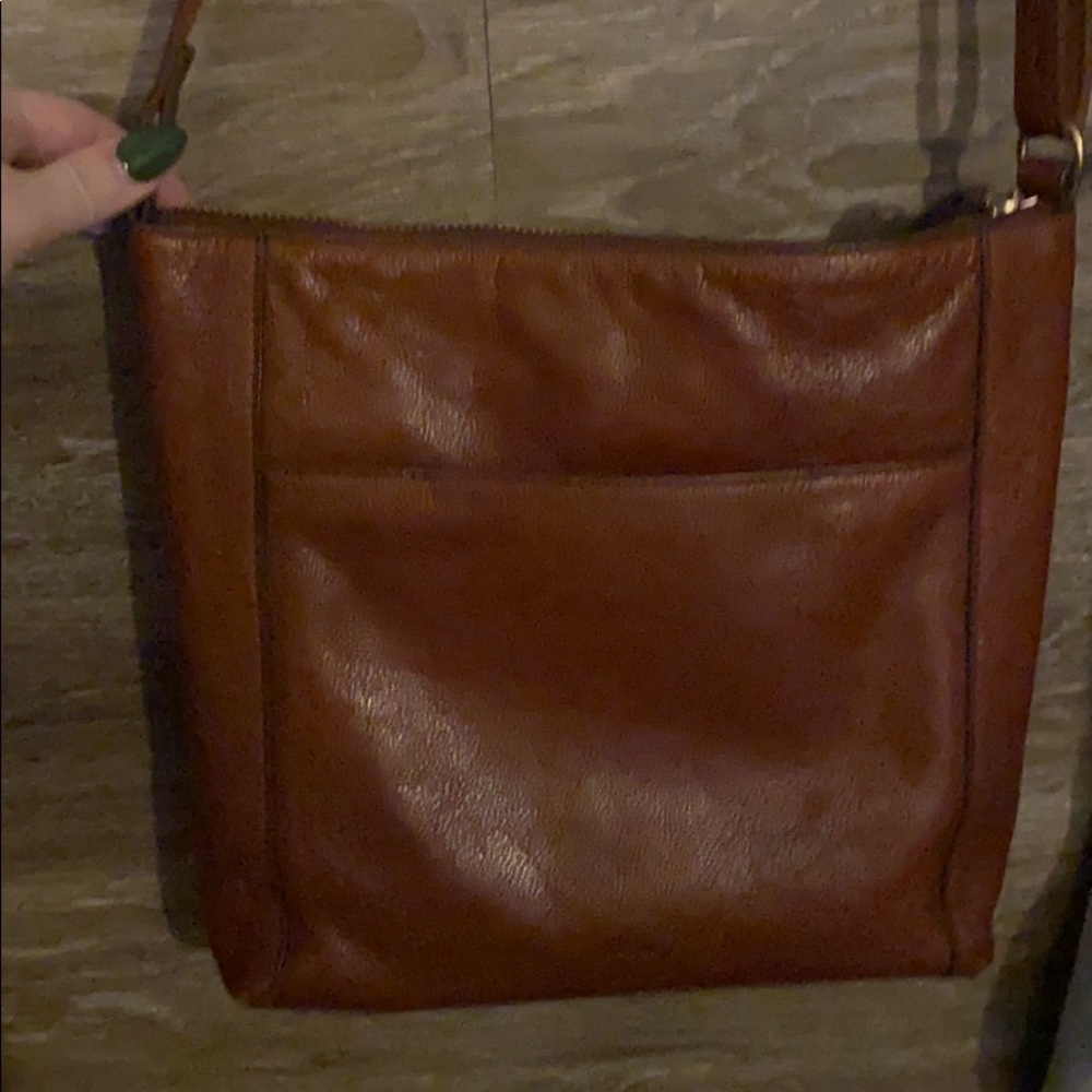 Leather fossil crossbody bag